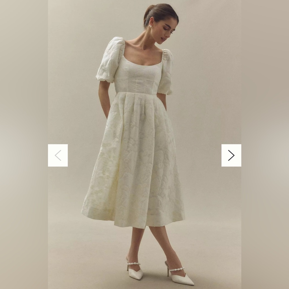 Maison Armory Maiden Jacquard Ivory Dress - size XL